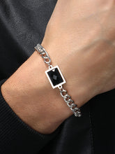 The Block Link Bracelet - Metallic Silver